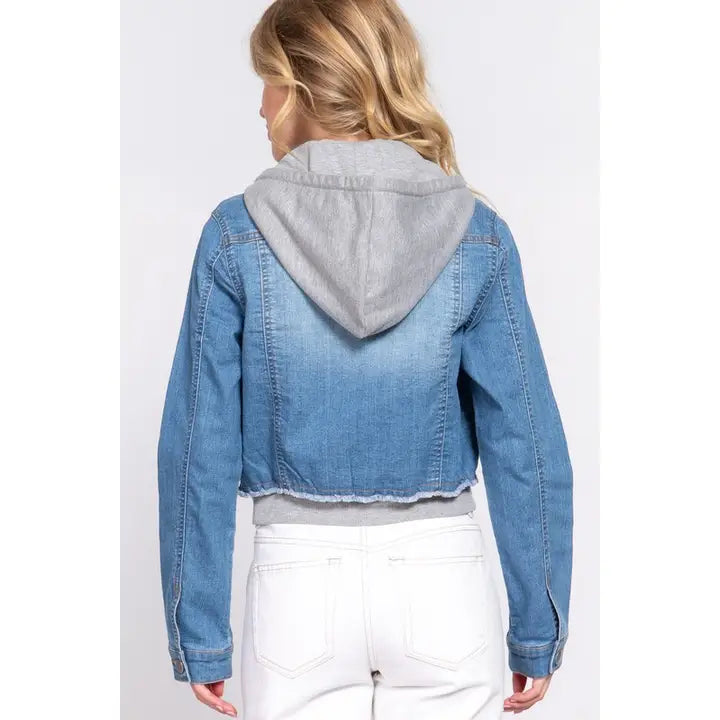 Hooded denim jacket