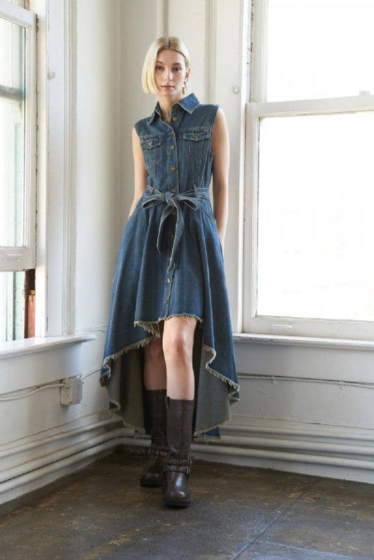 Western swing Hi- Lo denim dress