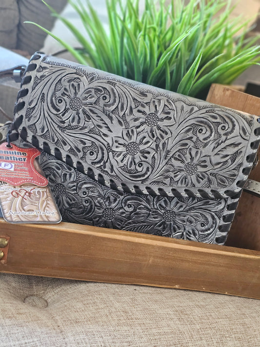 Silver way tooled Purse