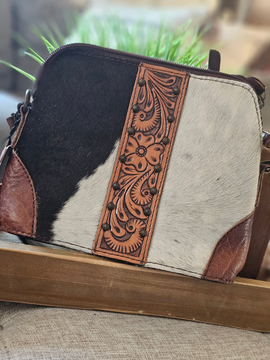 Cowhide mini crossbody