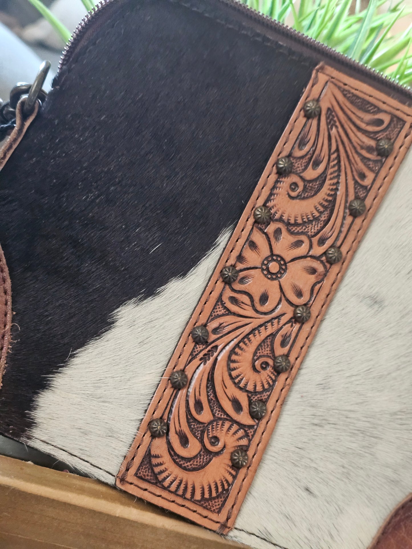 Cowhide mini crossbody