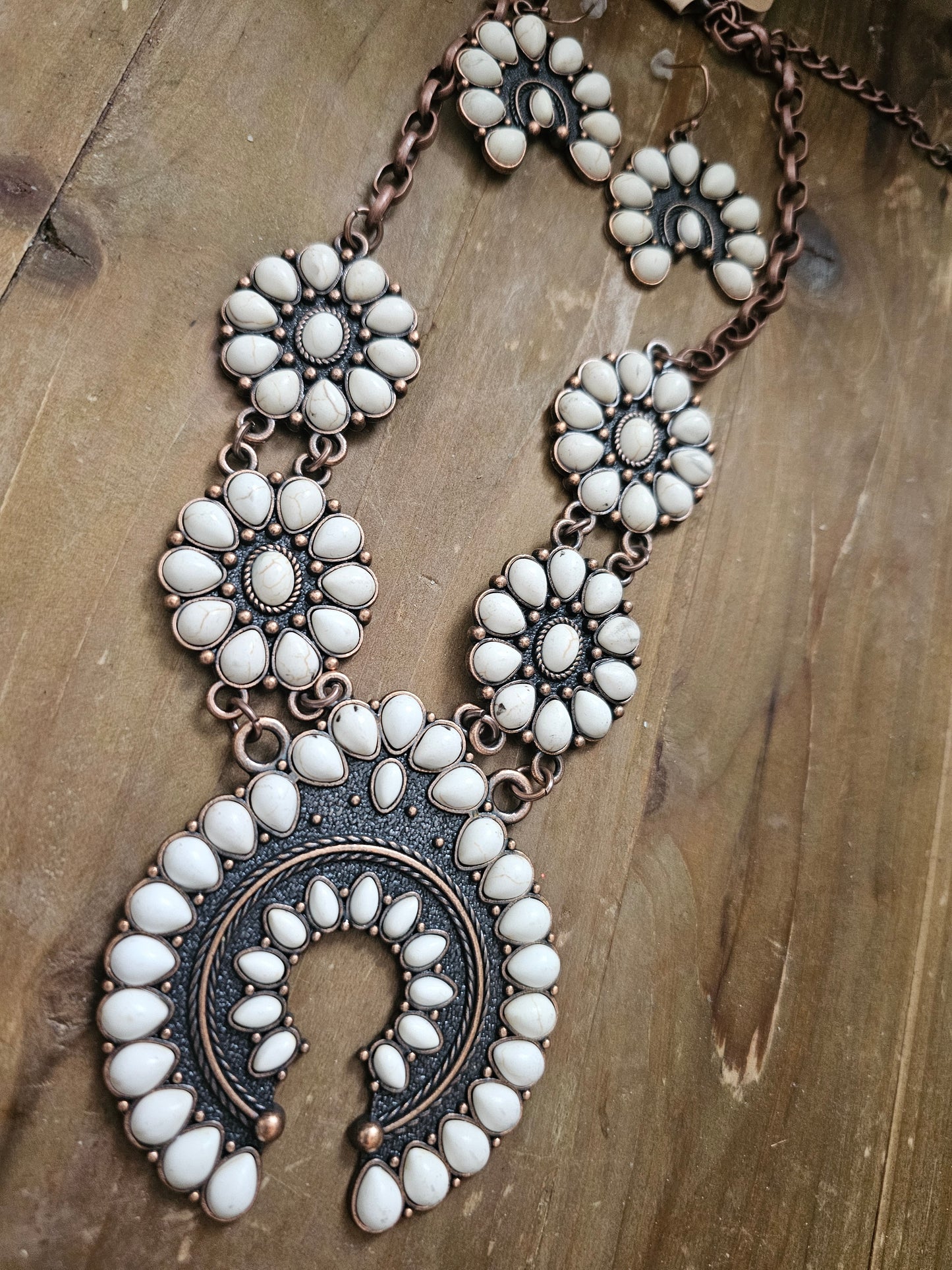 Why not bronze oversized necklace and earrings set