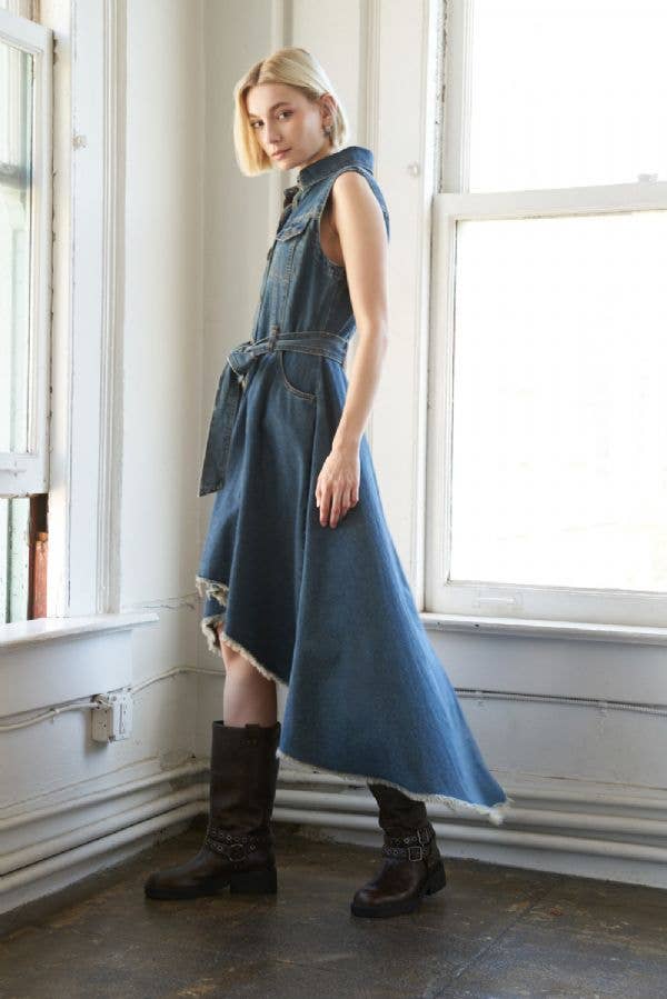 Western swing Hi- Lo denim dress