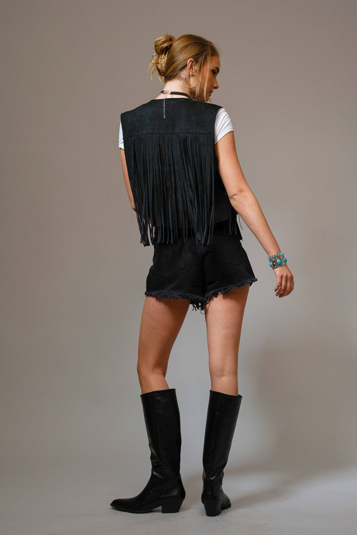 Suede Fringe Western Vest