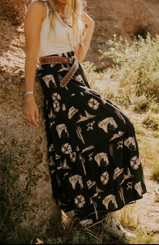 Western flare skirt