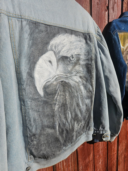 Handpainted Eagle Denim Jacket